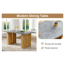 Table and chair set.Cozy Modern MDF Dining Set -67'x35.4' with 4 Gray  Artificial Leather Chairs With Curved Widened Cushion Design.Suitable for restaurants, kitchens, dining rooms,etc.