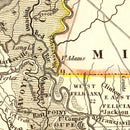 Vintage Map of Louisiana 1845