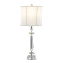 Karat - Contemporary Crystal Table Lamp (Set of 2) - Clear Crystal / Chrome / White Softback