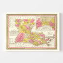 Vintage Map of Louisiana 1847