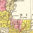 Vintage Map of Louisiana 1847