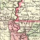 Vintage Map of Louisiana 1871