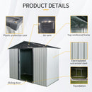 Outdoor Metal Storage Shed With Sliding Door And Foundation For Backyard, Patio, Lawn by HouseOfZazla