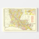 Vintage Map of Louisiana 1917