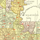 Vintage Map of Louisiana 1917