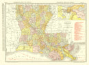Vintage Map of Louisiana 1917