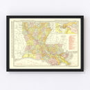 Vintage Map of Louisiana 1917