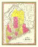 Vintage Map of Maine 1847