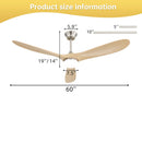 Smart Ceiling Fan With Lights, 3 Blades, Reversible Quiet DC Motor For Indoor by Unique Piece Furniture