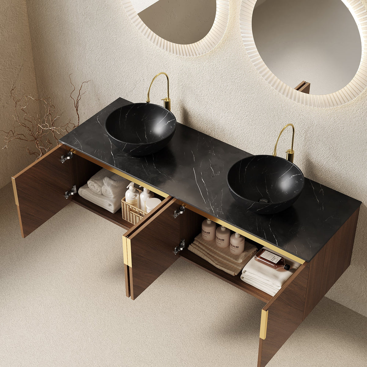 Arai 60" Bathroom Vanity & Sinks, photo 3 of 10