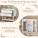 Bathroom Vanity With Medicine Cabinet, Storage Cabinet With 4 Drawers, Adjustable Shelf Mirror by Unique Piece Furniture