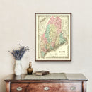 Vintage Map of Maine 1855