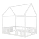 Wood House Bed With Fence And Door by HouseOfZazla