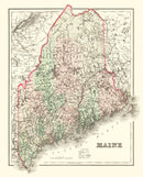 Vintage Map of Maine 1875