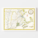 Vintage Map of Massachusetts 1780