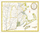 Vintage Map of Massachusetts 1780