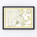 Vintage Map of Massachusetts 1780