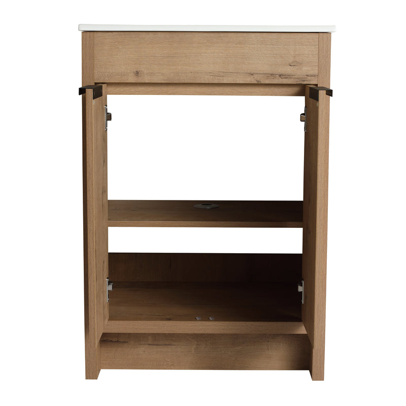 24" Freestanding Bathroom Vanity with White Ceramic Sink & 2 Soft-Close Cabinet Doors ((KD-PACKING),BVB02424IMO-G-