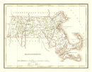 Vintage Map of Massachusetts 1835