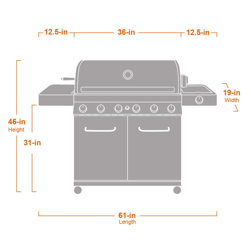 77352 | Stainless 6-Burner Propane Gas Grill