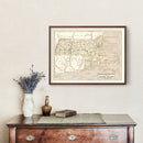 Vintage Map of Massachusetts 1842