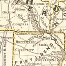 Vintage Map of Massachusetts 1842