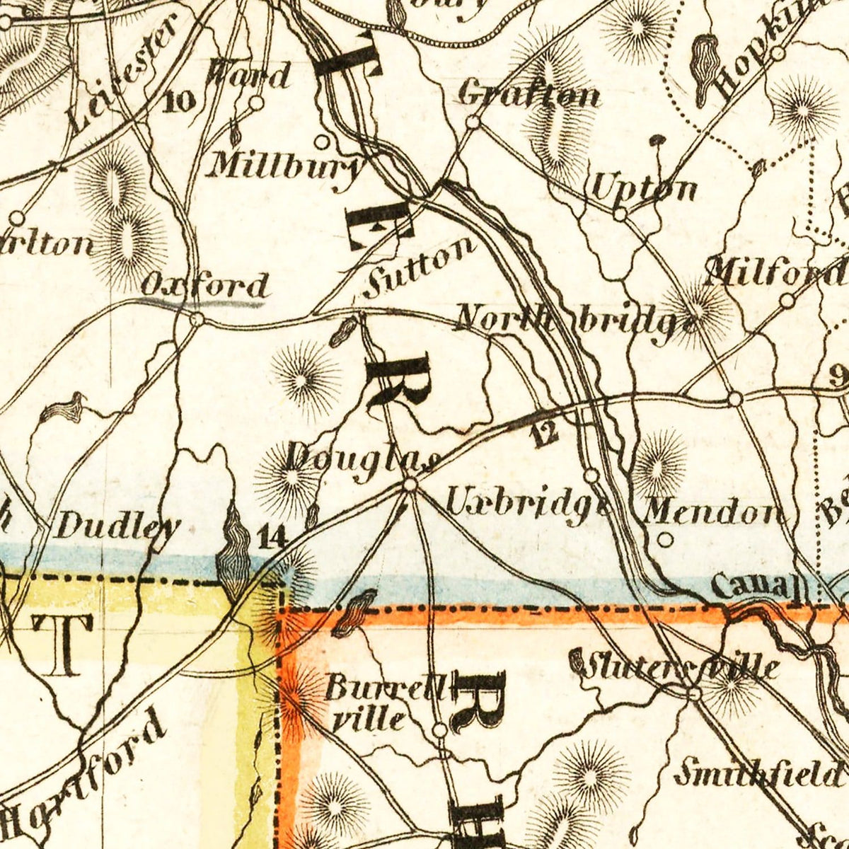 Vintage Map of Massachusetts 1846, photo 2 of 5