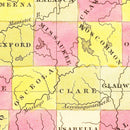 Vintage Map of Michigan 1847