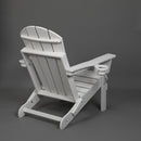 Folding Adirondack Chair with Dual Cup Holder - White