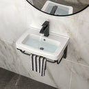 Wall Mounted Rectangular Bathroom Sink With 304 Stainless Steel Towel Bar & Overflow - White by Unique Piece Furniture