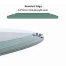30" Round Tempered Glass Table Top Clear Glass 2 / 5" Thick Beveled Polished Edge - Transparent by HouseOfZazla