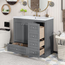 Shaker Free Standing Bathroom Vanity Cabinet With Sink, Soft Close Drawers, Soft Close Doors by HouseOfZazla