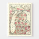 Vintage Map of Michigan 1878