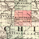 Vintage Map of Michigan 1878