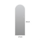 LED Full Length Wall Mirror With Symmetrical Arch Design, Dimmable 3 Color Temperature Lighting - Silver