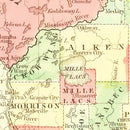 Vintage Map of Minnesota 1862