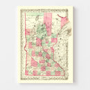 Vintage Map of Minnesota 1866