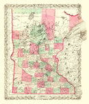 Vintage Map of Minnesota 1866