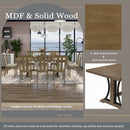 9-Piece Retro Style Dining Table Set 78" Wood Rectangular Table and 8 Dining Chairs for Dining Room (Natural Walnut)