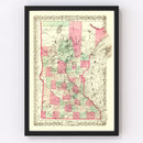 Vintage Map of Minnesota 1866