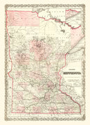Vintage Map of Minnesota 1873