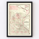 Vintage Map of Minnesota 1873