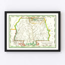 Vintage Map of Mississippi 1814