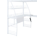 Loft Bed With 4 Layers Of Shelves And L-Shaped Desk, Stylish Metal Frame Bed With A Set Of Sockets, USB Ports And And Wireless Charging by HouseOfZazla