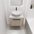 24" Modern Design Float Bathroom Vanity With Ceramic Basin Set, Wall Mounted White Oak Vanity With Soft Close Door, KD-PackingD-Packing Pieces