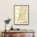 Vintage Map of Mississippi 1836