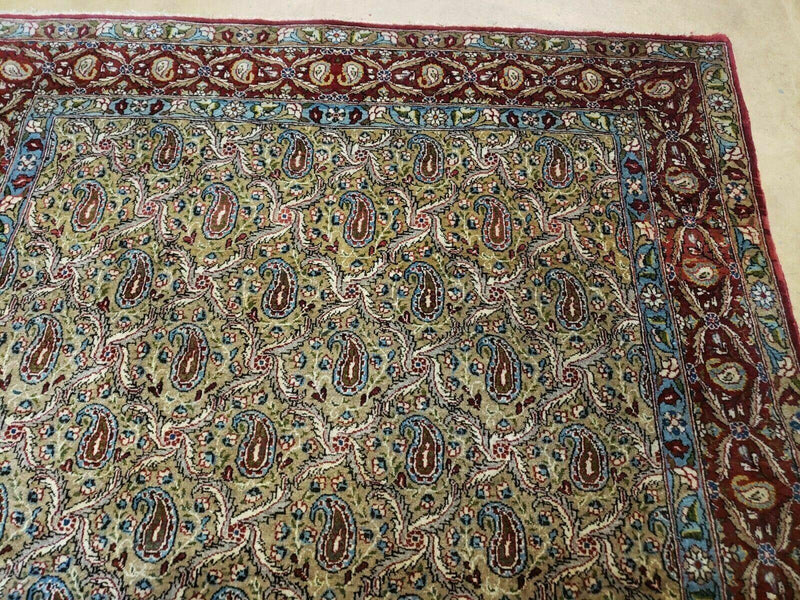 4' X 7' Handmade Turkish Wool Rug Paisley Hand Knotted Flowers One Of A Kind