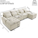 Contemporary U Shaped Sofa With Console And Cupholders by HouseOfZazla