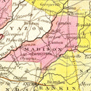 Vintage Map of Mississippi 1846