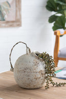 9.8x8.3x10.3" Hand-Pulled Decorative Ceramic Jug with Worn Finish by HouseOfZazla